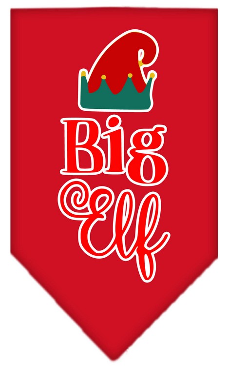 Big Elf Screen Print Bandana Red Large